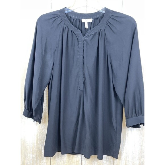 Joie Black Hook& Eye Silk Pullover Top Women's size XS - Picture 3 of 8